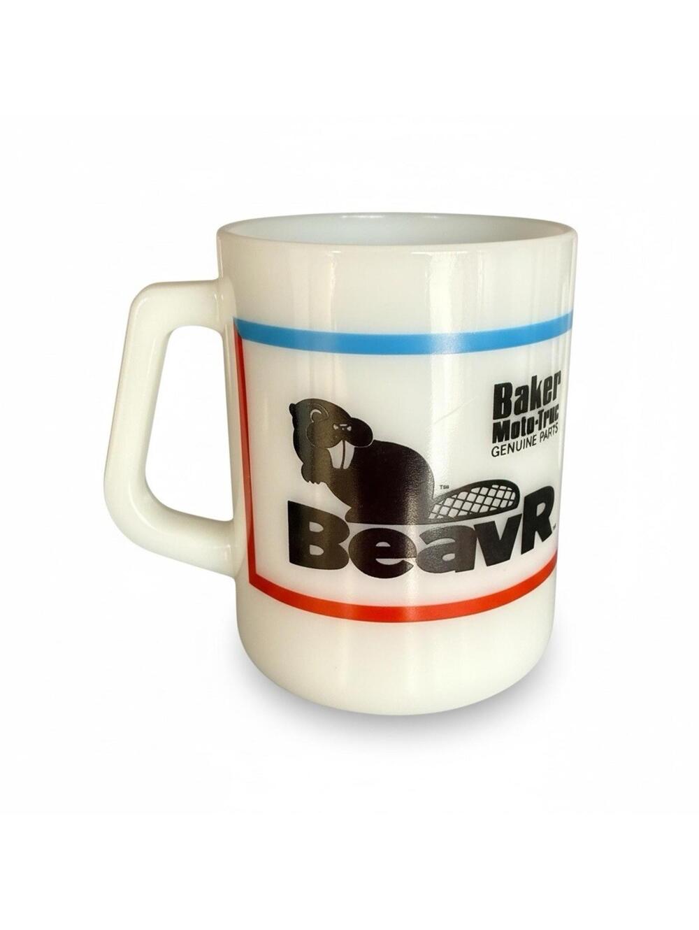 Vintage 1970s-1980s Promotional Coffee Mug - Baker Moto-Truc BeavR Libbey Glass
